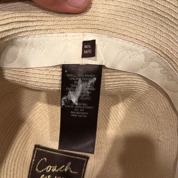 Coach Straw Cloche Bucket Hat M/L  in EUC - Picture 6 of 6